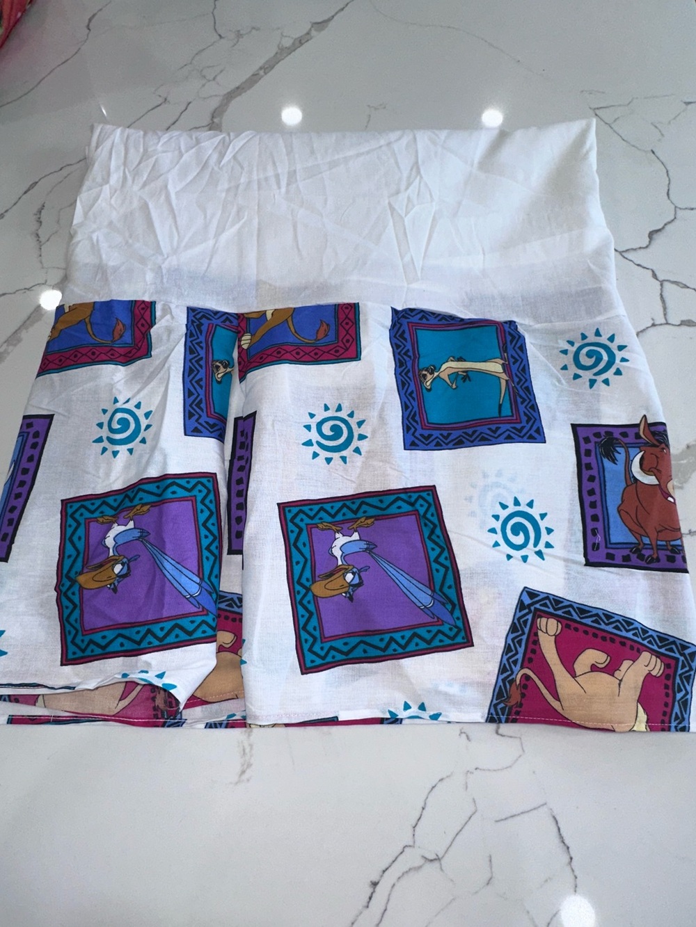 Vintage 1995 Disney The Lion King Bed Skirt Full / Double Size Timon Pumbaa Zazu
